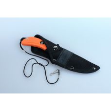 Нож складной Ganzo G802-OR с оранжевым двойным лезвием в деревянной коробке.