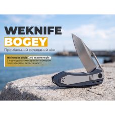 Ніж складаний туристичний Weknife Bogey (9.3 см) Bohler M390 / Titanium синій