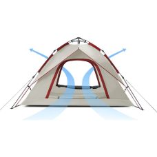Палатка четырехместная автоматическая Naturehike NH21ZP008, серо-красная