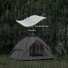 Палатка четырехместная автоматическая Naturehike NH21ZP008, серо-красная