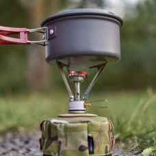 Набір Газовий пальник BRS-1 складний + Газовий балон різьбовий бутановий Quest, 450гр