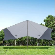 Тент для кемпінгу Naturehike Hexagon NH16T013-S, 150D / Silver Coated, 520*460 см, сіро-блакитний (з двома стійками)