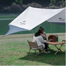 Тент для кемпінгу Naturehike Hexagon NH16T013-S, 150D / Silver Coated, 520*460 см, сіро-блакитний (з двома стійками)