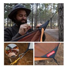 Гамак одноместный с москитной сеткой и тентом Naturehike Shelter camping NH20ZP092, 75D pongee, оранжевый