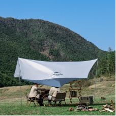 Тент для кемпінгу Naturehike Hexagon NH16T013-S, 150D / Silver Coated, 520*460 см, сіро-блакитний (з двома стійками)