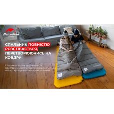Спальник с капюшоном с обычным мешком для хранения Naturehike M400 CNK2350WS023, (1°C), левый, зеленый