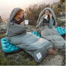 Спальник с капюшоном Naturehike M400 NH20MSD02, (1°C), правый, серый