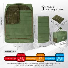 Спальный мешок двухместный с подушками Naturehike CNK2350WS019, зеленый