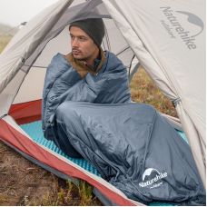 Спальник сверхлегкий Naturehike Ultralight LW180 NH21MSD09, (15°C), p-p M, правый, серо-синий