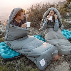 Спальний мішок з капюшоном із звичайним мішком для зберігання Naturehike M300 CNK2350WS023, сірий, лівий