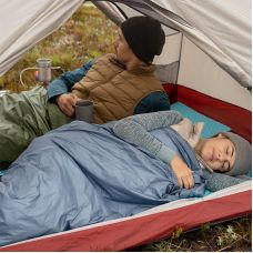 Спальник сверхлегкий Naturehike Ultralight LW180 NH21MSD09, (15°C), p-p M, правый, серо-синий