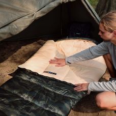 Спальный мешок с капюшоном Naturehike M320 CNK2350WS023, зеленый камуфляж, правый