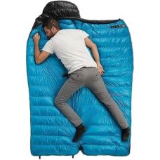 Спальник с натуральным пухом Naturehike CW400 NH18C400-D, р-р L, черно-голубой