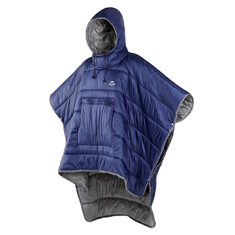 Спальный мешок-пончо Naturehike NH18D010-P, Hollow cotton, морозный синий