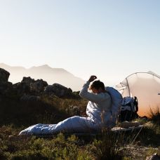 Спальник с натуральным пухом Naturehike CW700 CNK2450WS048, р-р L, желто-серый