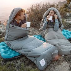 Спальный мешок с капюшоном Naturehike M300 CNK2350WS023, зеленый, правый