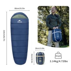 Спальник с капюшоном Naturehike MJ600 CNK2300SD014, темно-голубой
