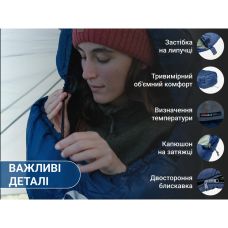 Спальник с капюшоном Naturehike MJ300 CNK2300SD014, темно-голубой