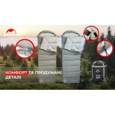 Спальник с капюшоном Naturehike M400 NH20MSD02, (1°C), левый, серый