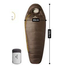 Спальник с натуральным пухом Naturehike Snowbird CNK2550WS014, р-р L, темно-коричневый 400 г