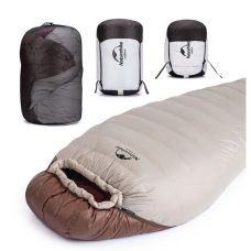 Спальник с натуральным пухом Naturehike Snowbird NH20YD001,p-р L, коричневый 560 г