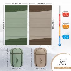 Спальний мішок двомісний Naturehike CNK2300019, зелений