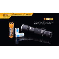 Фонарь ручной Fenix TK15UE2016 черный