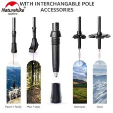 Трекинговые палки Naturehike NH20DS003, 135 см, черный/красный, 2 шт.