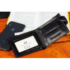 Стильное кожаное мужское портмоне ST Leather В103 Черный