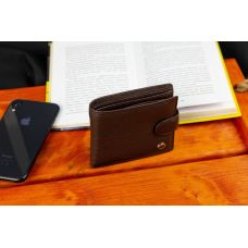 Коричневое мужское портмоне из натуральной кожи с фиксацией ST Leather ST103