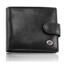 Стильне шкіряне чоловіче портмоне ST Leather В103 Чорний