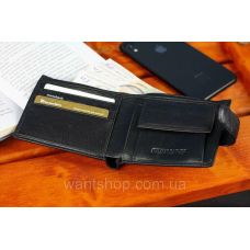 Шкіряне чоловіче портмоне на кнопці ST Leather ST-104-1 чорний
