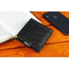 Кожаное мужское портмоне на кнопке ST Leather ST104 Черный