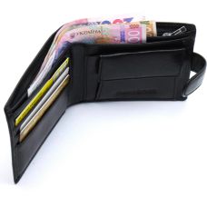 Кожаное мужское портмоне на кнопке ST Leather ST104 Черный