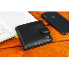 Кожаное мужское портмоне на кнопке ST Leather ST104 Черный