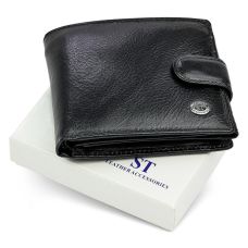 Класичний чоловічий портмоне з натуральної шкіри ST Leather В102 Чорний