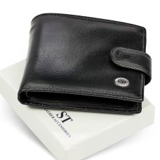 Мужское портмоне из натуральной кожи ST Leather В104 Черный