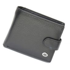 Черное мужское портмоне из натуральной кожи с фиксацией ST Leather ST103