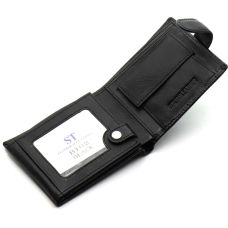 Класичний чоловічий портмоне з натуральної шкіри ST Leather ST102 Чорний