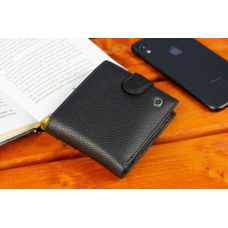 Класичний чоловічий портмоне з натуральної шкіри ST Leather ST102 Чорний