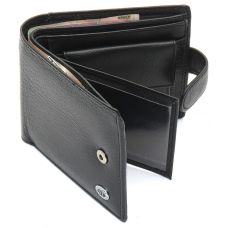 Черное мужское портмоне из натуральной кожи с фиксацией ST Leather ST103