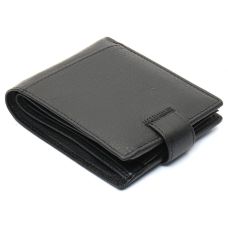Черное мужское портмоне из натуральной кожи с фиксацией ST Leather ST103