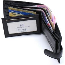 Стильное кожаное мужское портмоне ST Leather В103 Черный