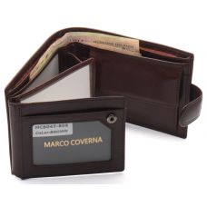 Коричневое кожаное мужское портмоне с отделением для документов Marco Coverna MCBK010-805 Коричневый