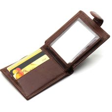 Коричневое мужское портмоне из натуральной кожи с фиксацией ST Leather ST103