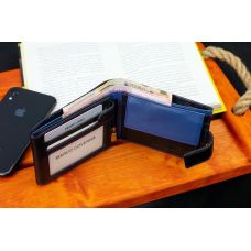 Черный стильный мужской кошелек с блоком для документов из натуральной кожи Marco Coverna MC-1006 A 1221