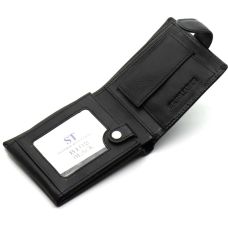 Класичний чоловічий портмоне з натуральної шкіри ST Leather В102 Чорний