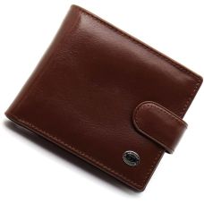 Коричневое мужское портмоне из натуральной кожи с фиксацией ST Leather ST103