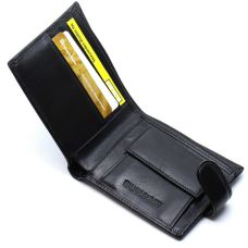 Кожаное мужское портмоне на кнопке ST Leather ST104 Черный