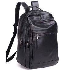 Шкіряний чоловічий рюкзак для ноутбука та поїздок чорний Tiding Bag D3-93438